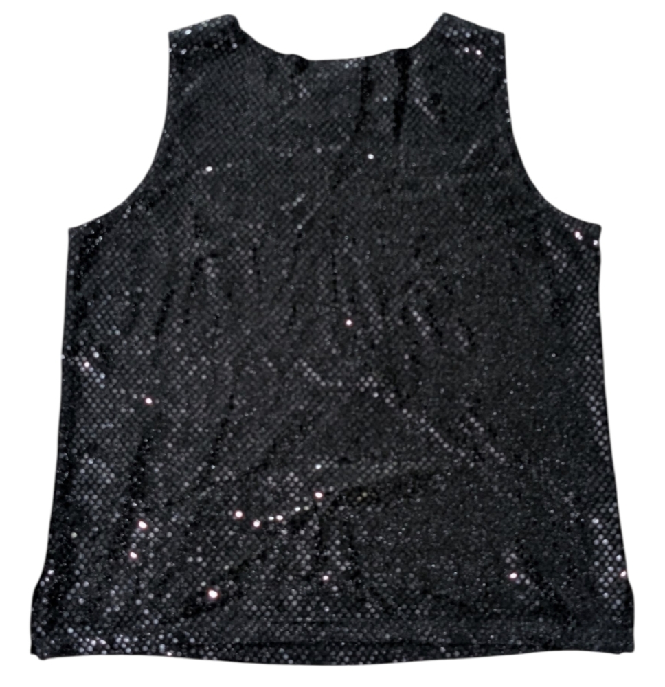 🇲🇽 Notations Sheer Black Sequin Sleeveless Top - Picture 2 of 4